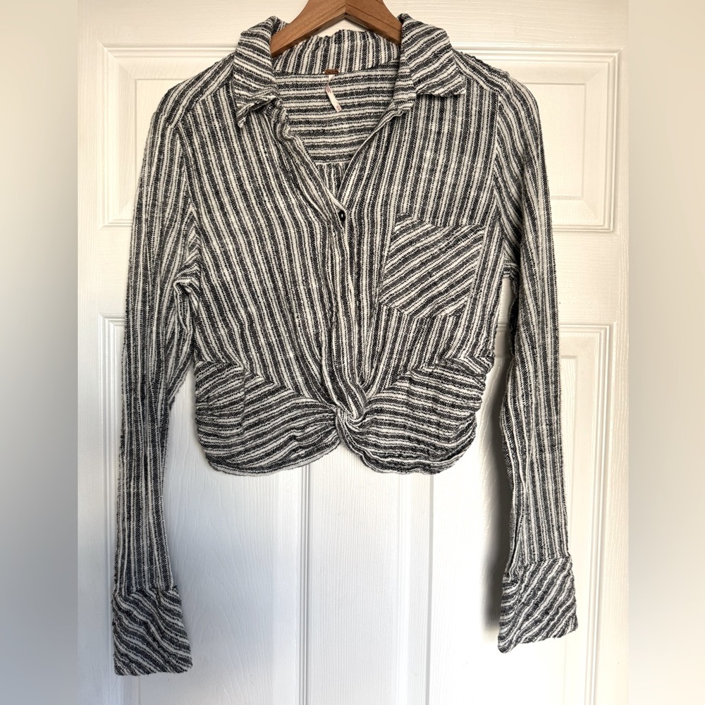 Striped Black and White Women's Top